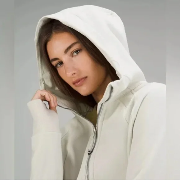 Lululemon Scuba Full-Zip Cropped Hoodie in Bone size 4 - Picture 4 of 9